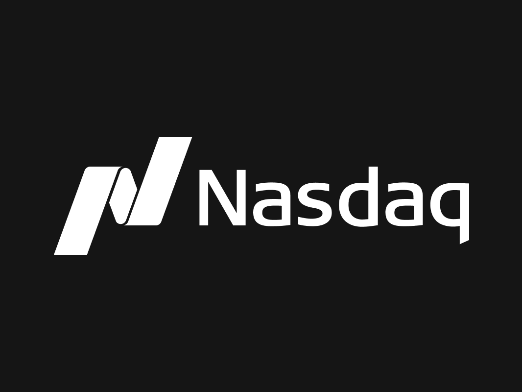 NASDAQ logo in white and black
