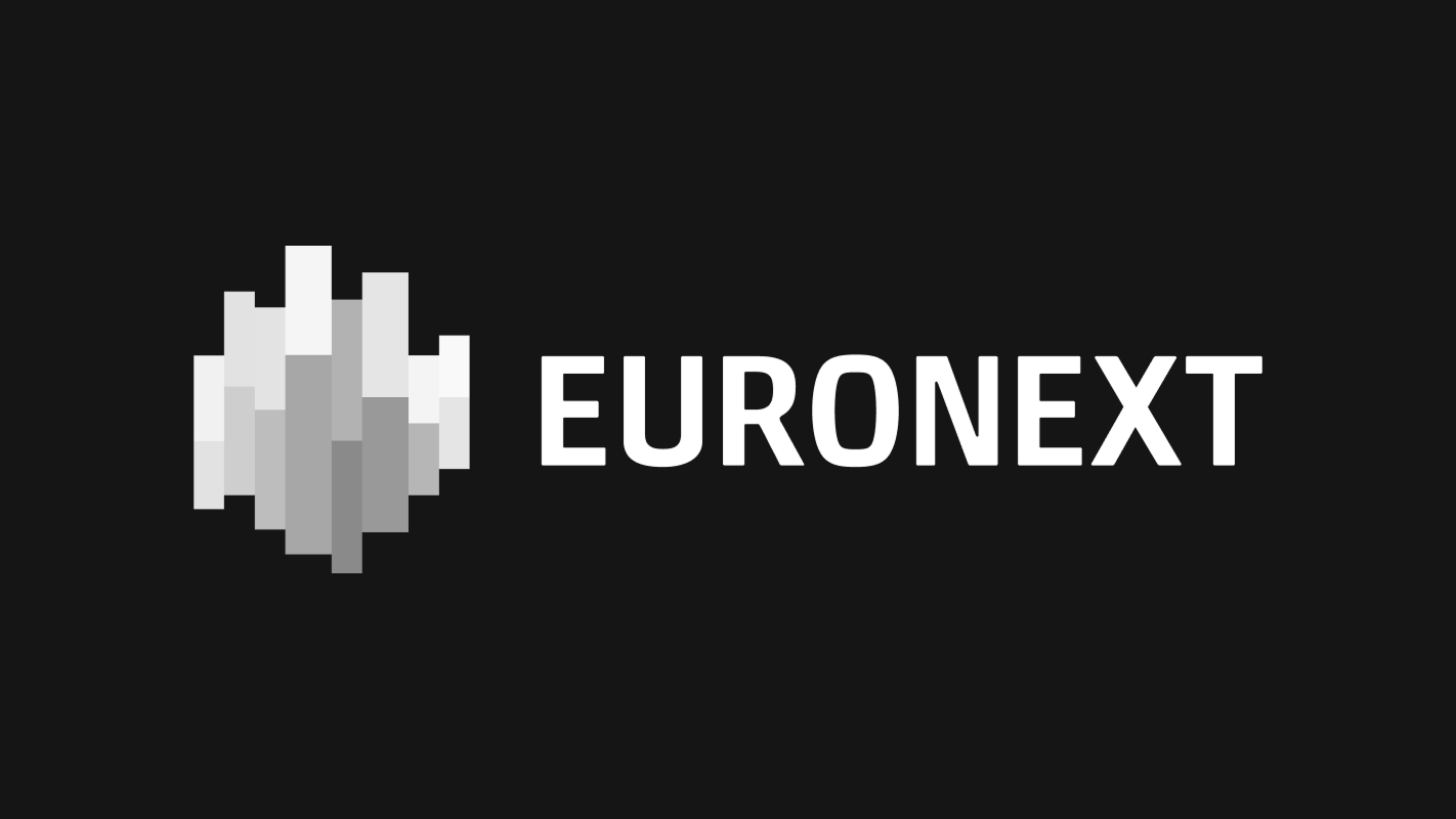 Euronext logo in white and black