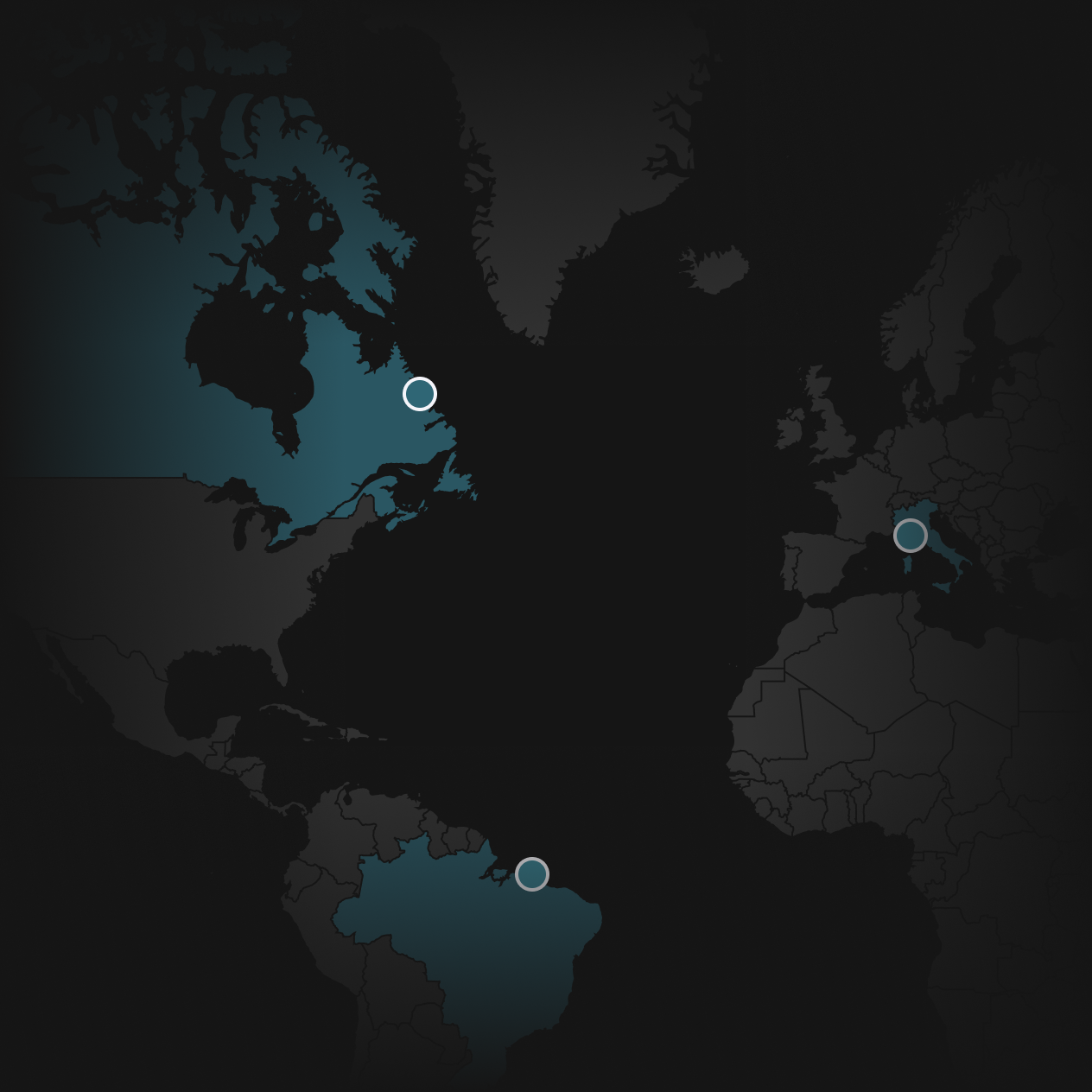 Finmode branded illustration of Finmode Screener showing a world map with highlighted countries borders where a filter has been set