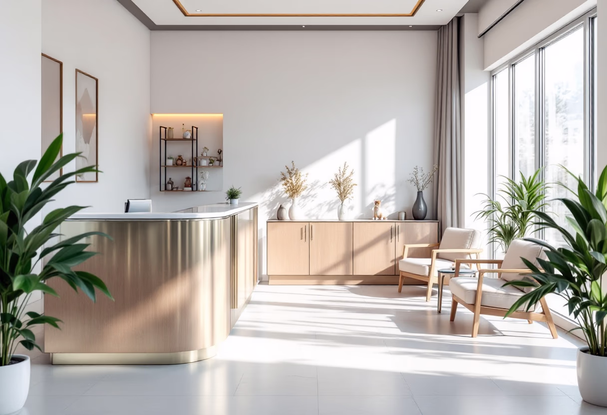 image of the clinic reception area (for a veterinary clinic)