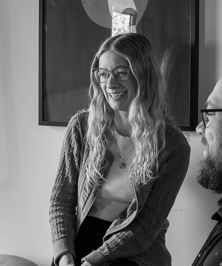 girl smiling in office setting