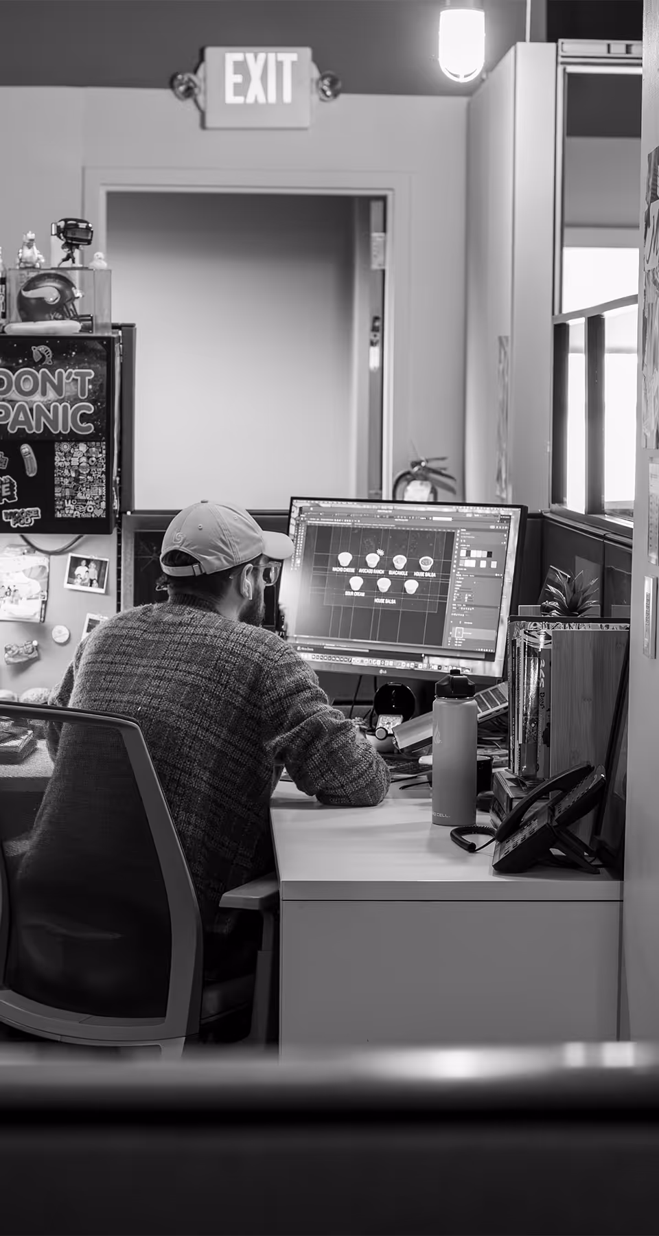 man working at computer