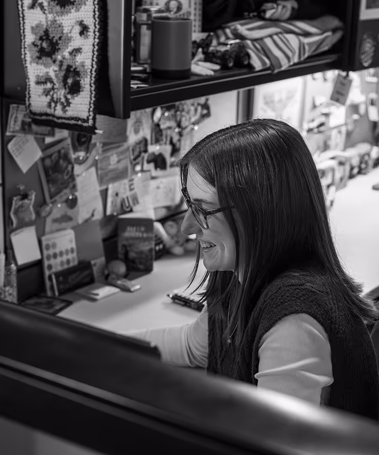 woman working at a computer