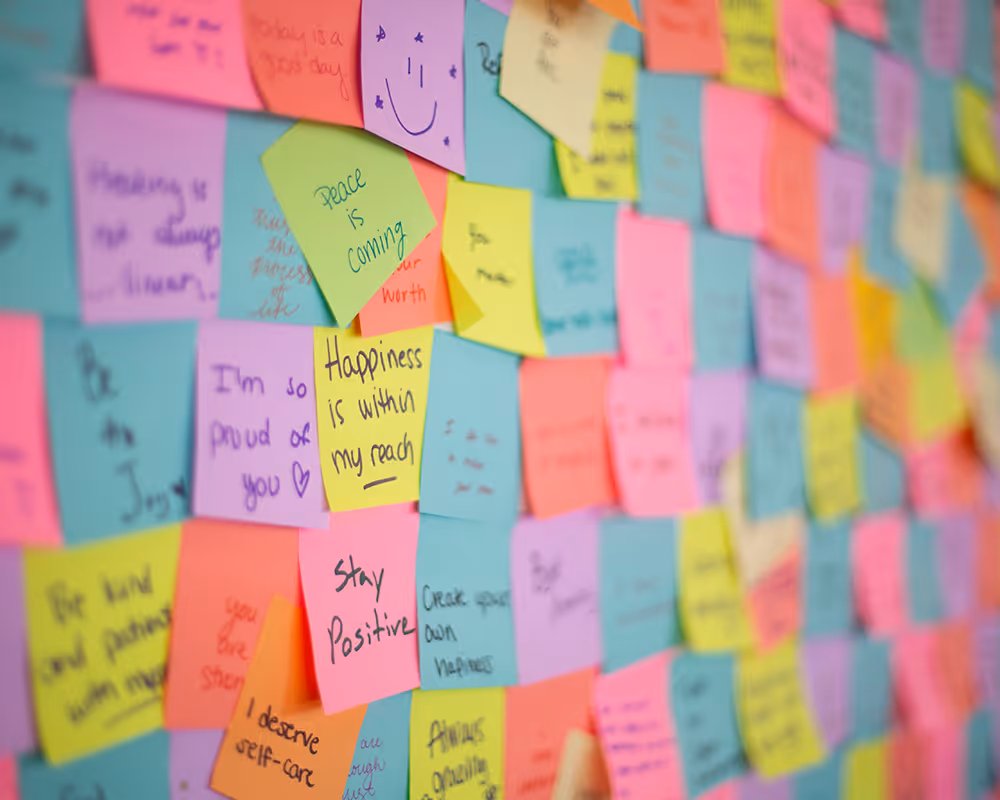 wall full of sticky notes
