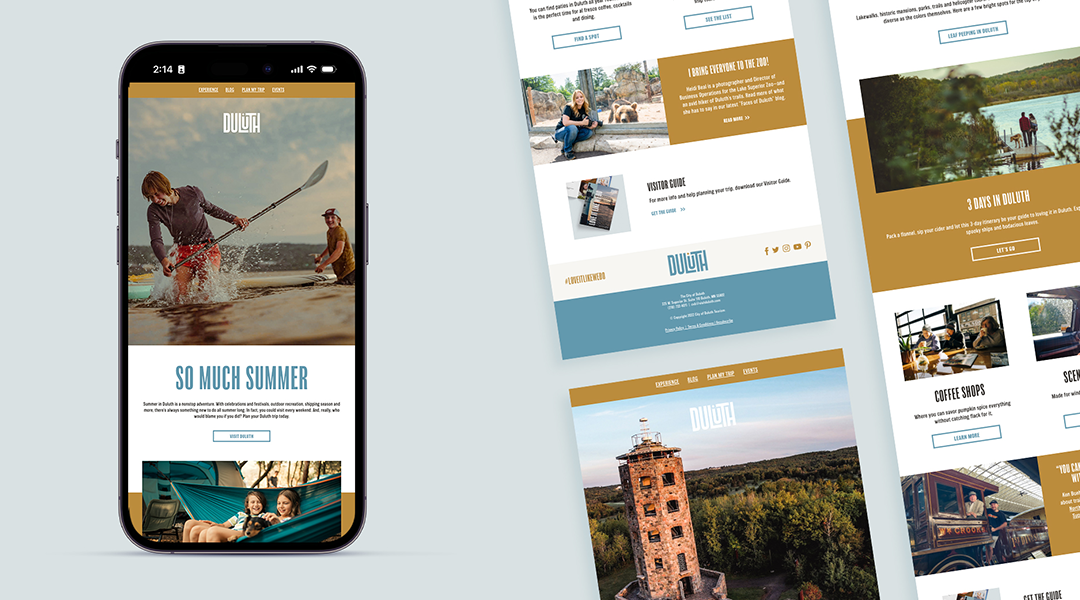Email examples and mockups | Lawrence & Schiller Creative Case Studies - Visit Duluth, City of Duluth