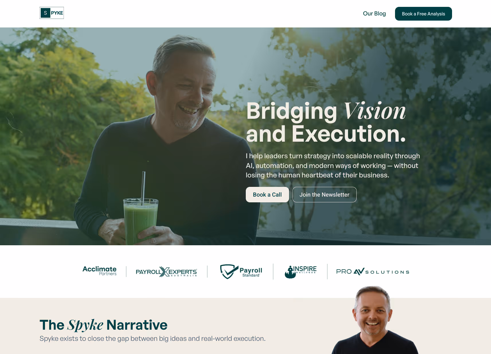 Spyke website homepage, a WordPress-built professional services site for an Australian firm.