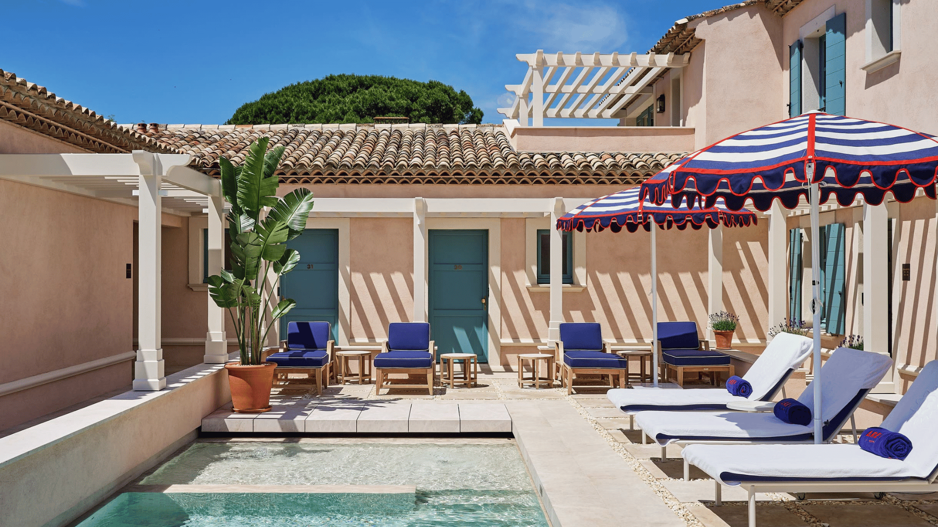 Sunny luxury suite with a private pool at AREV Saint-Tropez.