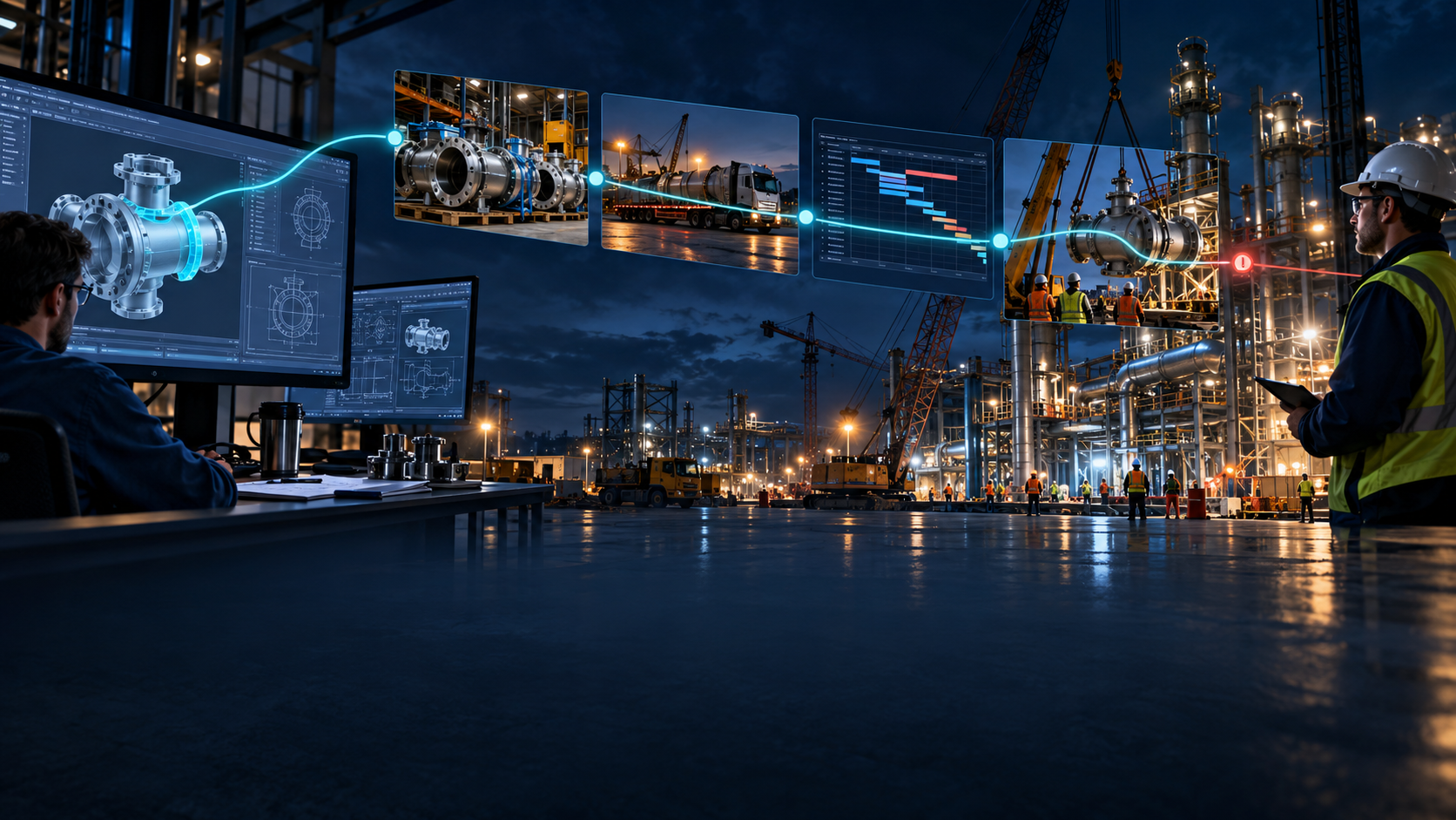 AI-enabled engineering and construction environment connecting design, procurement, scheduling and field execution.
