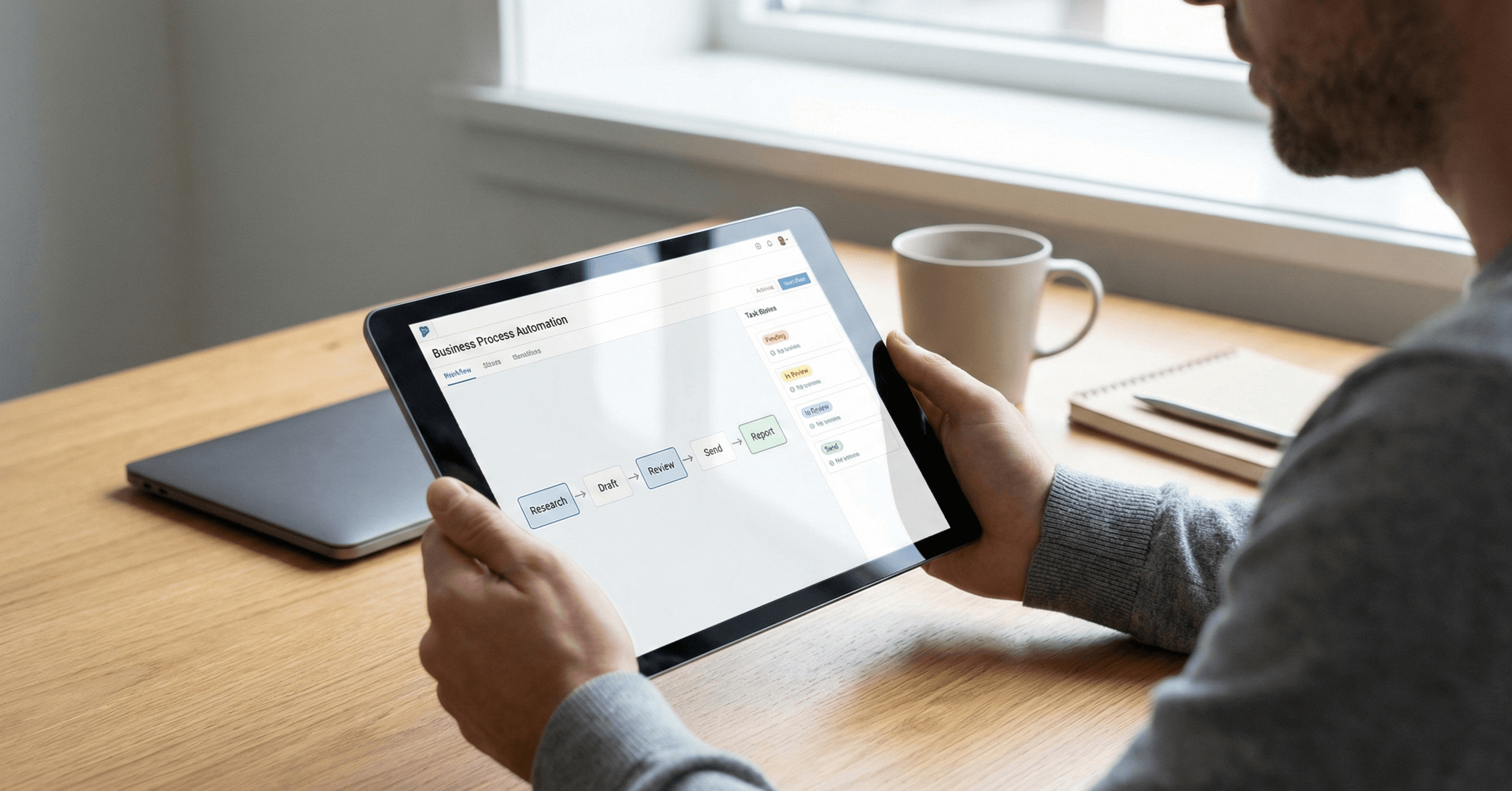 [interface] image of a tablet with software interface (for an ai developer tools)
