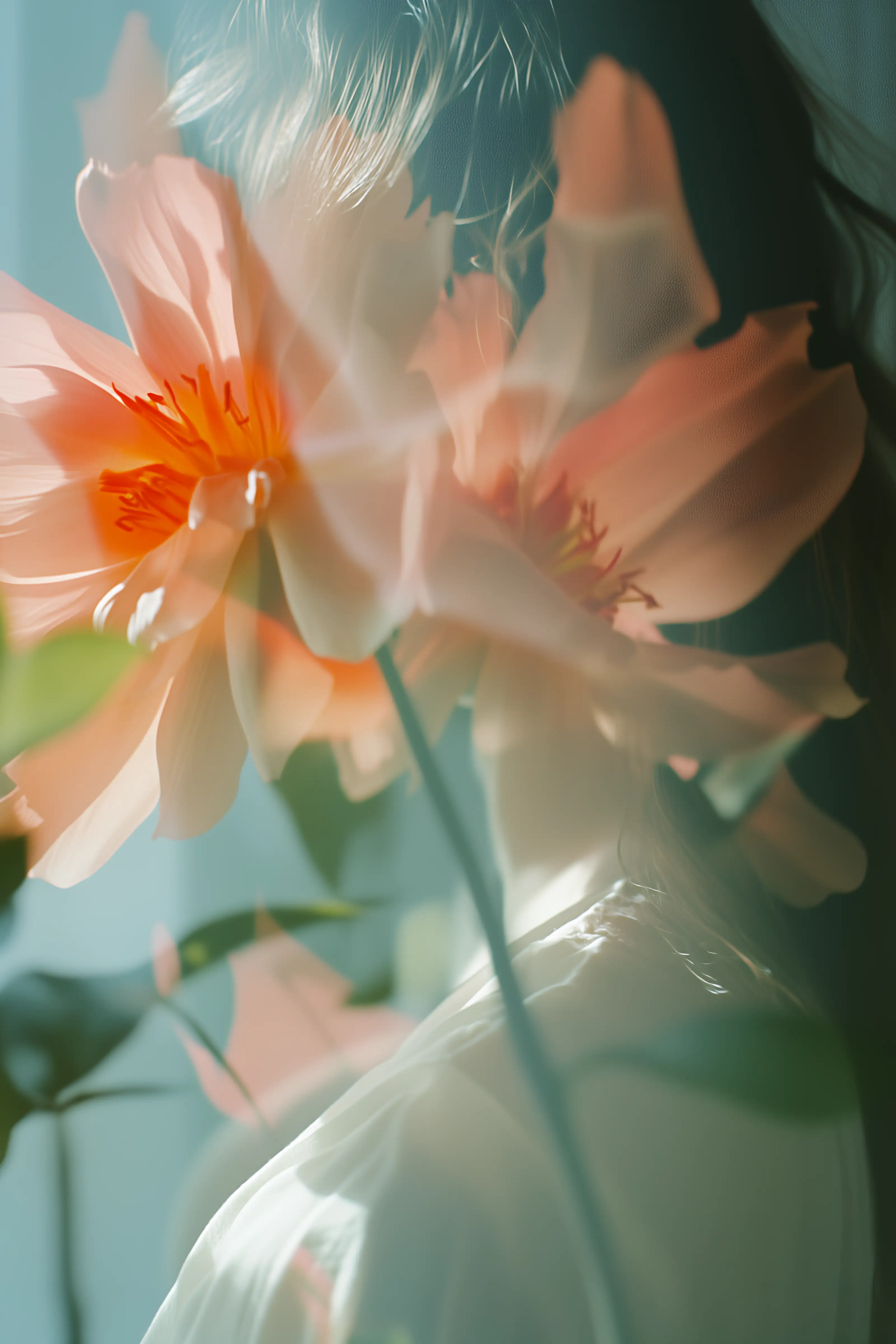 bright floral portrait