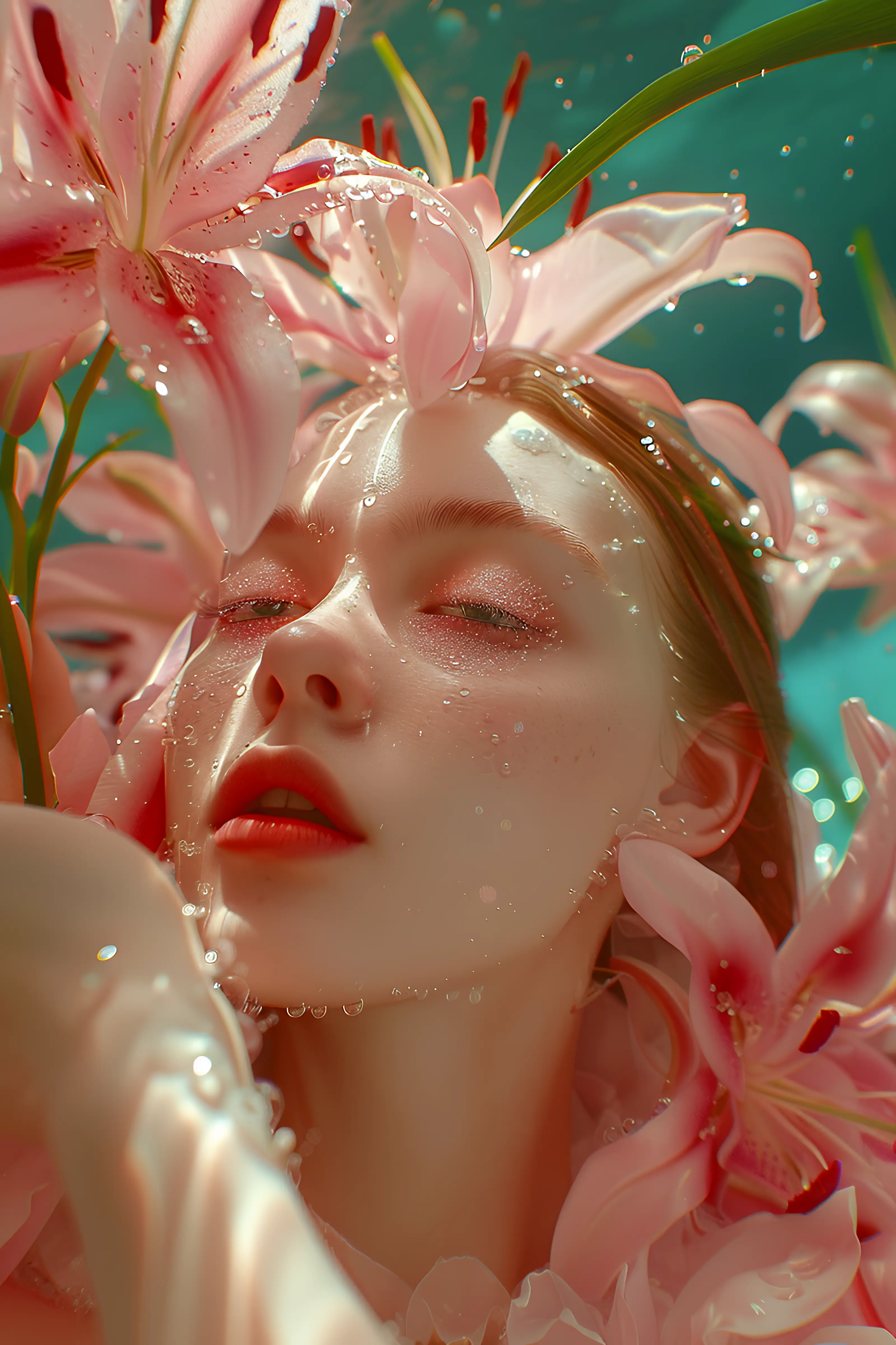 Portrait with water lily