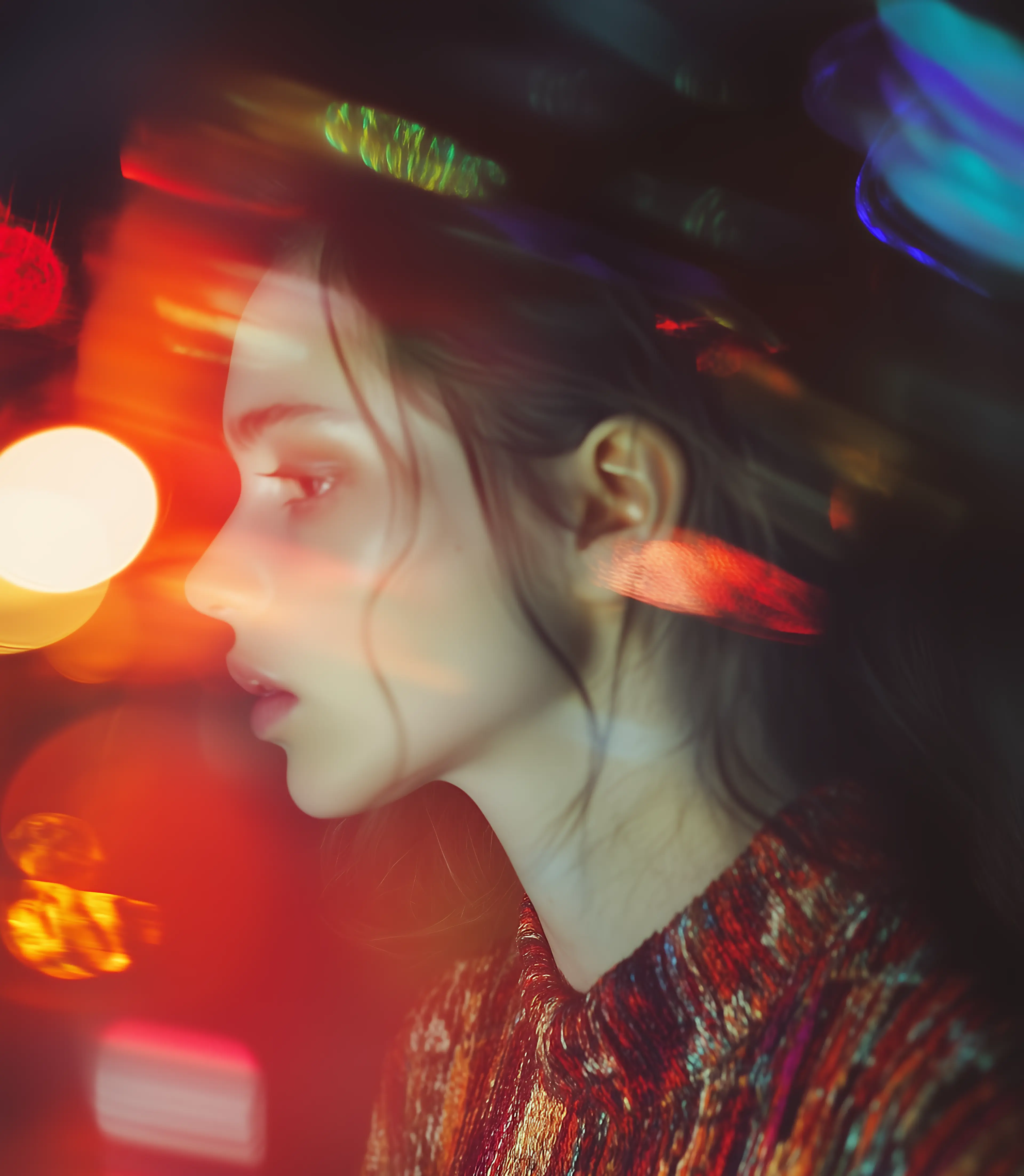 Blurry light leak portrait