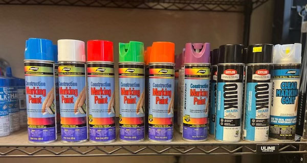 Construction paints, coatings, and marking products for concrete, steel, and general site use.