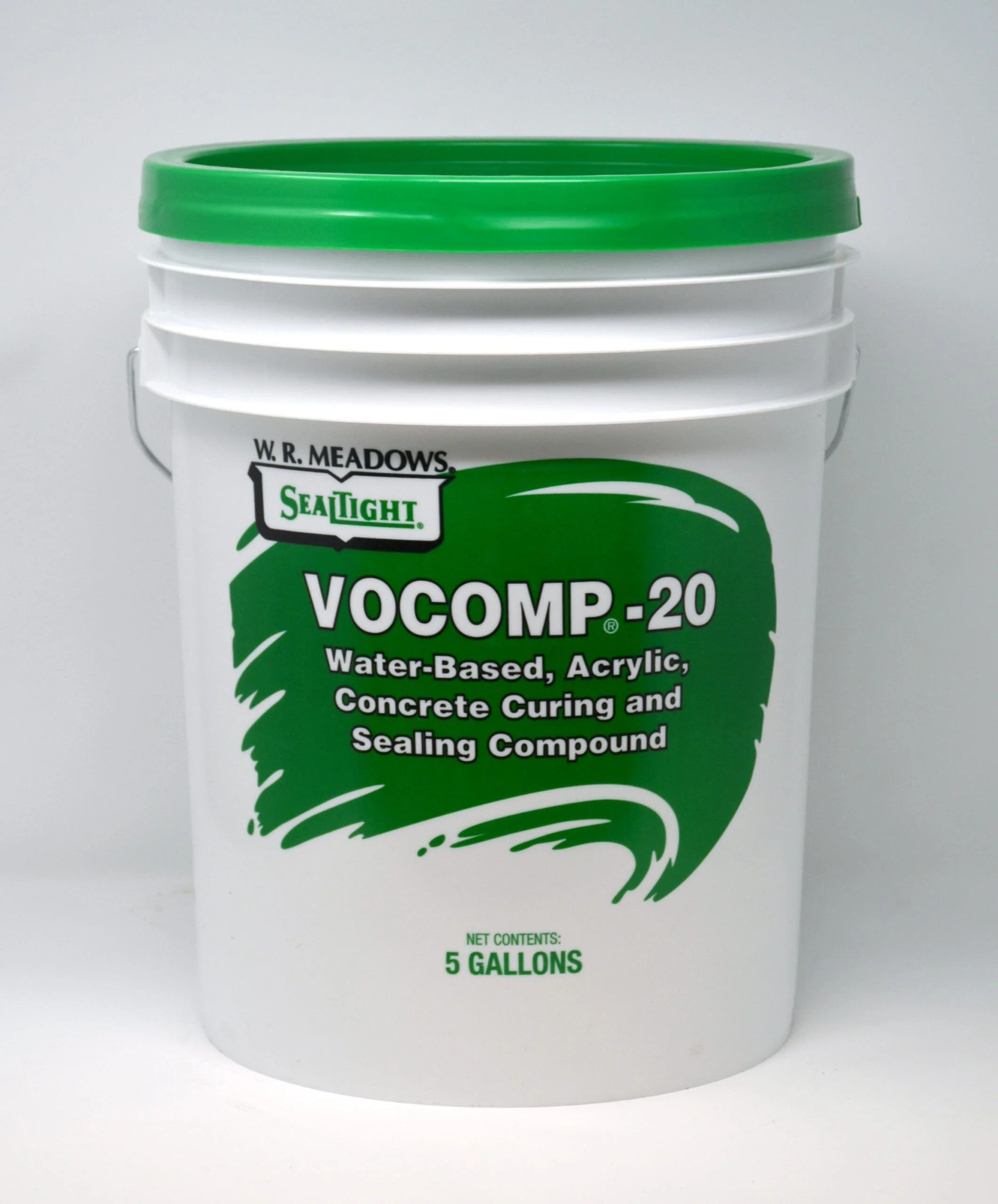 W.R. Meadows Vocomp water-based acrylic curing and sealing compound — available by the pail.