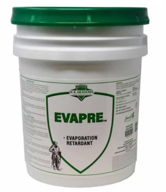 Evaporation retardant applied to fresh concrete surfaces to prevent plastic shrinkage cracking.