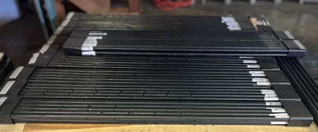 Heavy-duty steel stakes for form anchoring, grade marking, and earthwork layout.