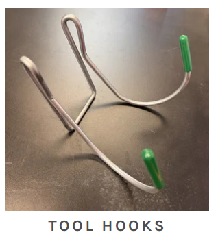 Superior Tool Hooks — job site tool storage hooks for trowels, floats, and finishing tools.
