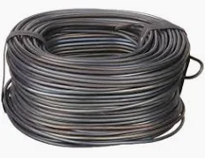 Annealed steel tie wire for hand-tying rebar intersections in concrete reinforcement work.