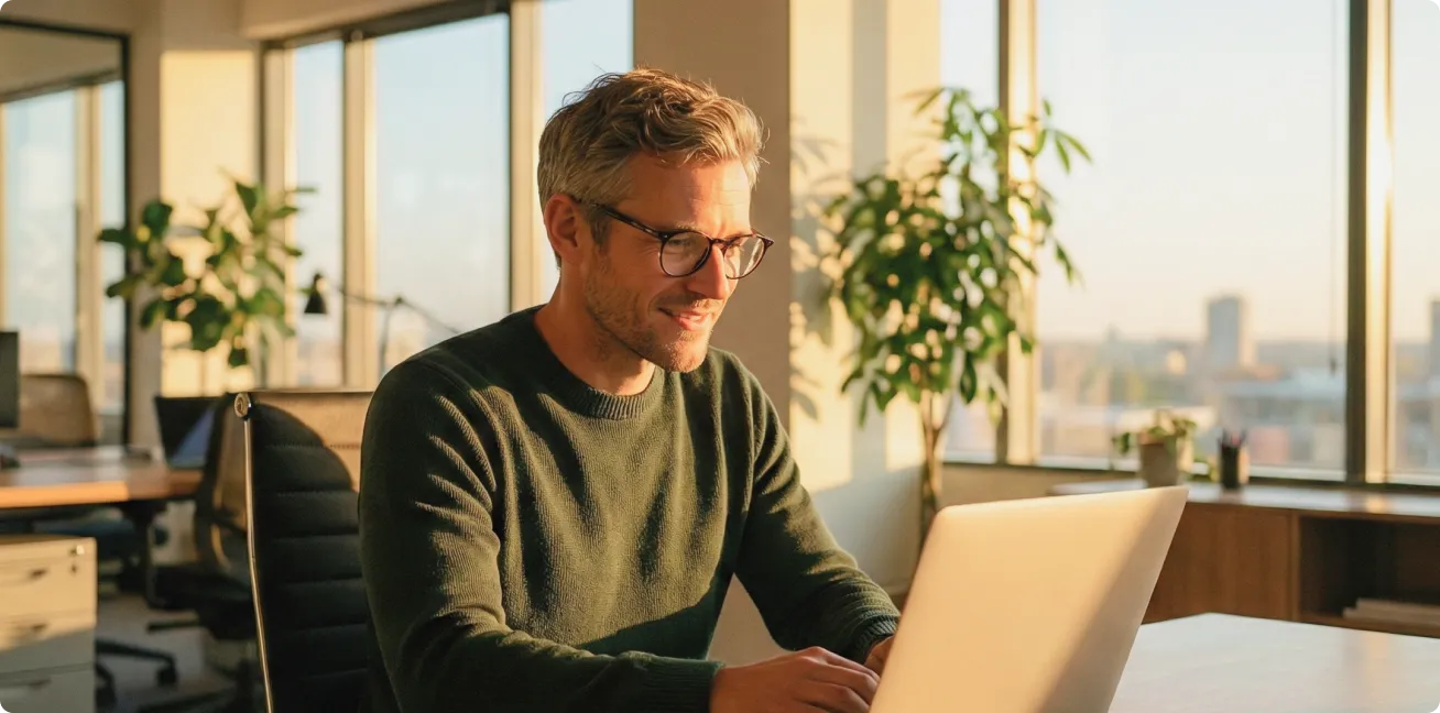 man-working-laptop-plants-office