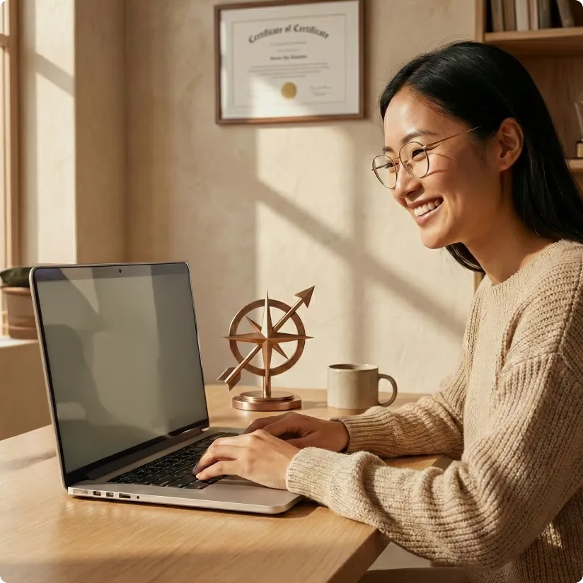 woman-smiling-laptop-dashboard-graphic