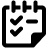 Bold stopwatch icon with a checkmark representing timed tasks or checklist.