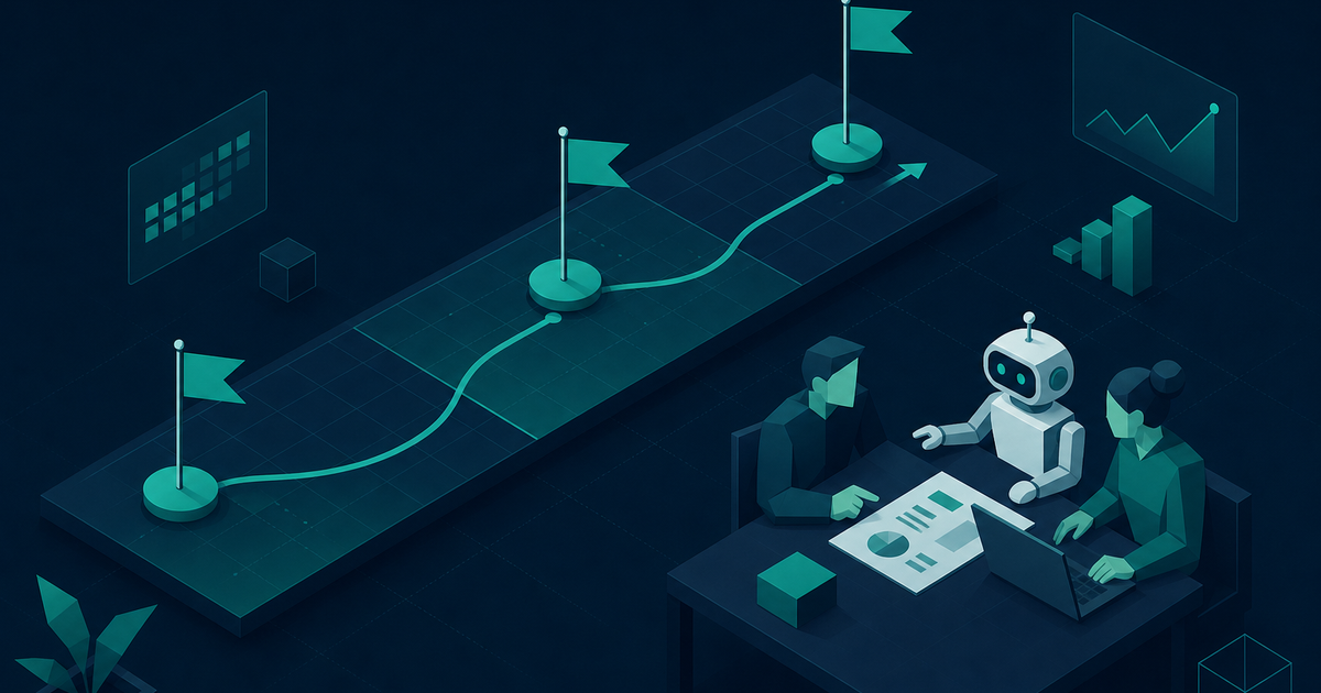 A simple 90 day roadmap showing the first AI job, ownership, and measurement steps for an Australian business.