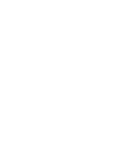 White stylized graphic of three leaves on a black background.