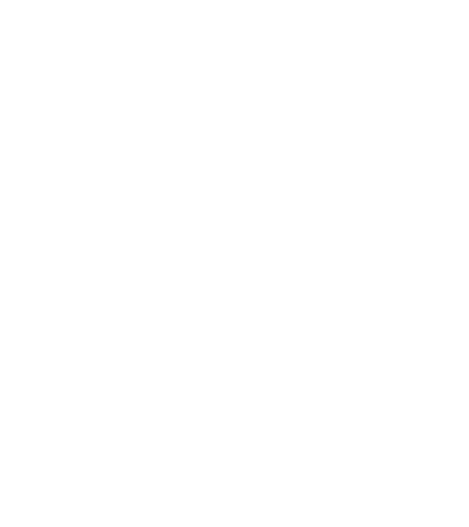 White stylized graphic of three leaves on a black background.