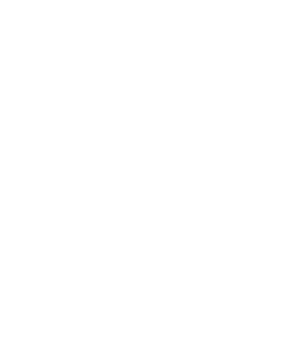 Minimalist design of three stylized white leaves on a black background.