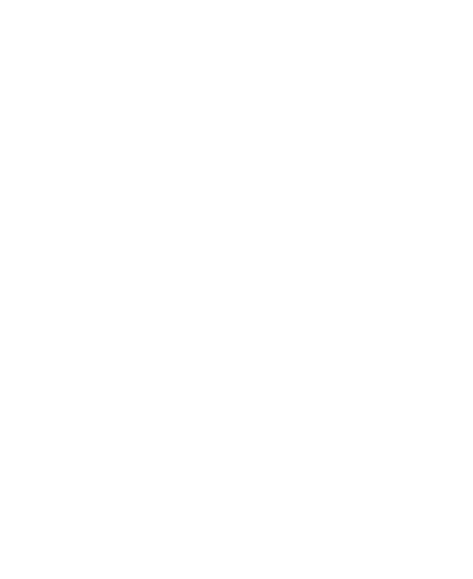 Minimalist design of three stylized white leaves on a black background.