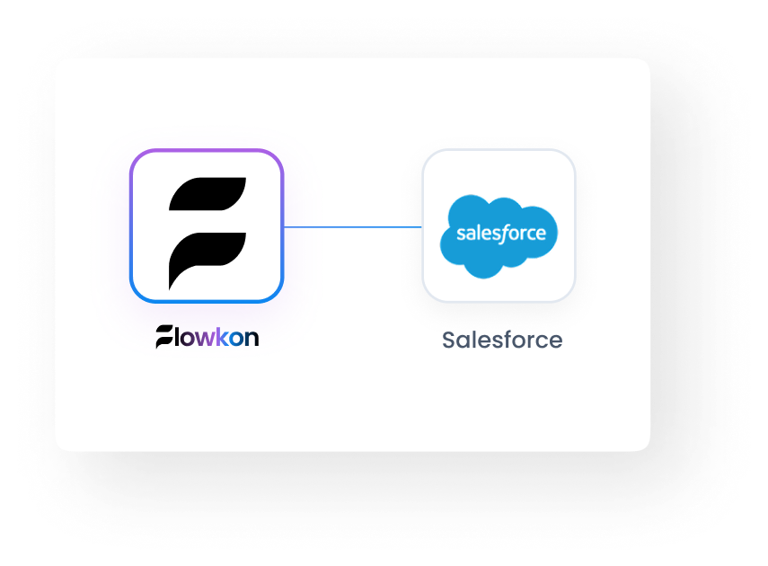 Flowkon linkedin outreach automation pushing lead and engagement data one way to Salesforce CRM automatically – no manual data entry required
