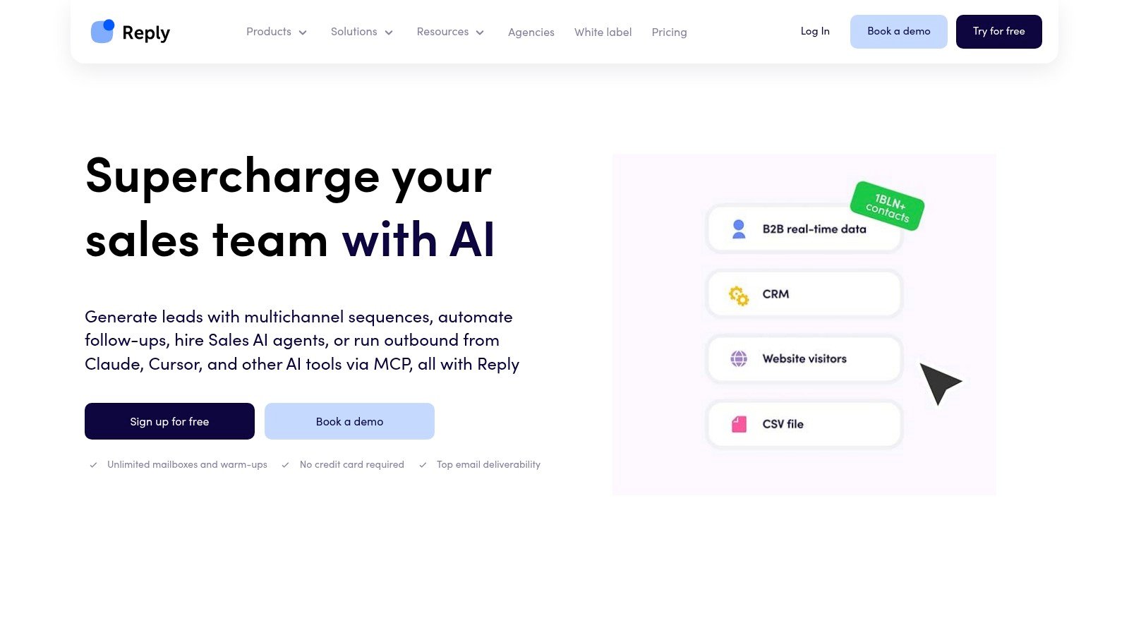 Reply.io website homepage