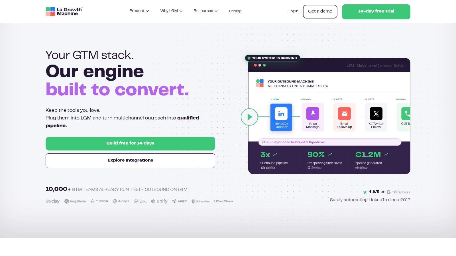 La Growth Machine website homepage