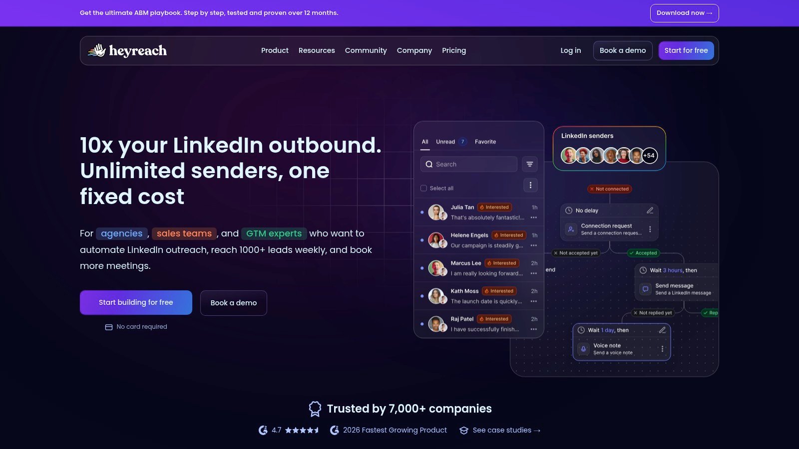 HeyReach website homepage