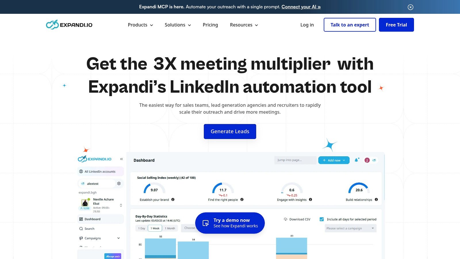 Expandi website homepage