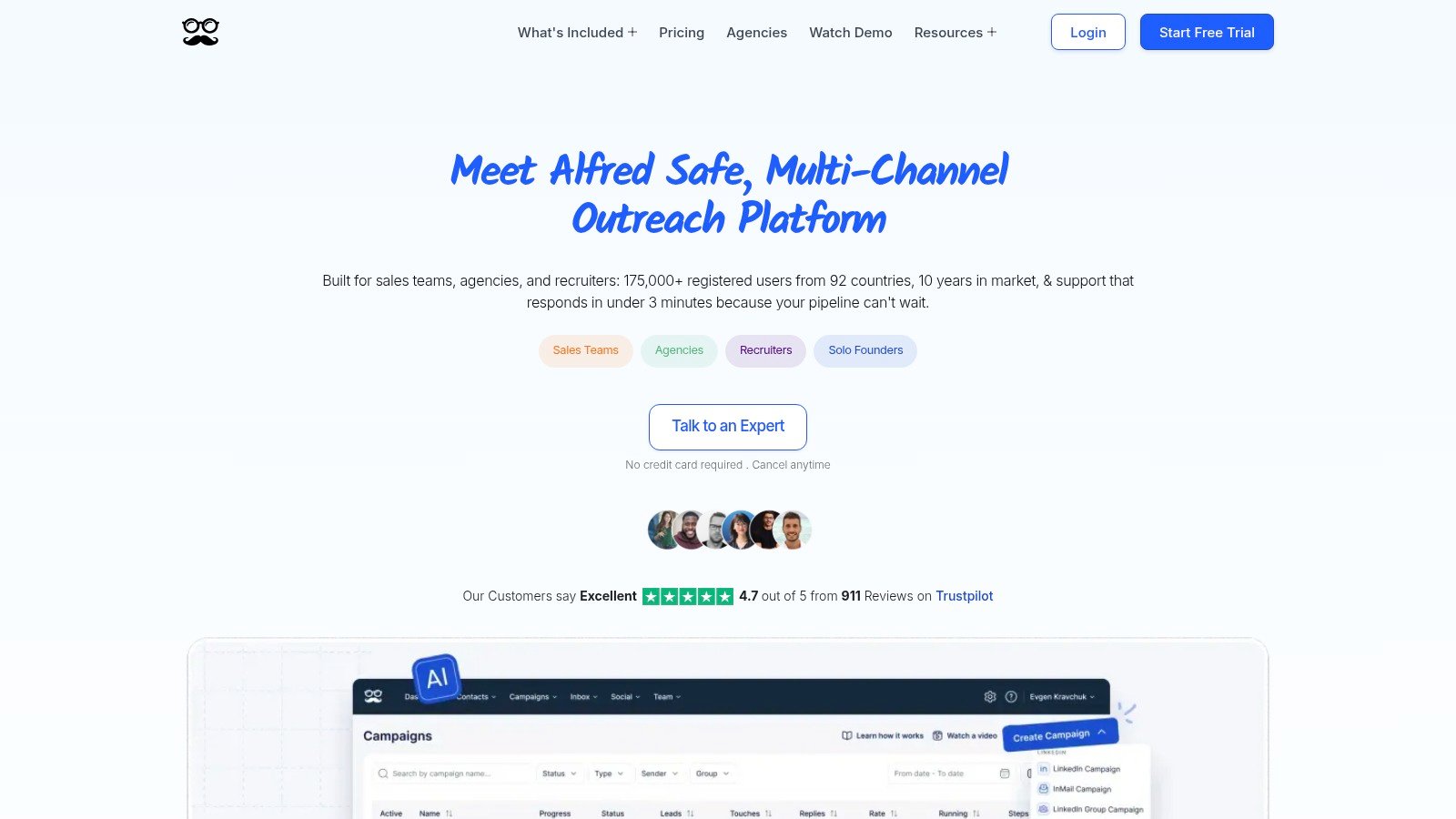 Meet Alfred website homepage