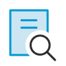 Blue document icon with a black gear symbol, representing audit readiness concept.
