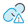 Teal-colored broken link icon with a warning triangle.