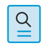 Blue document icon with a magnifying glass symbolizing research or evidence review.