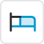 Icon of a bed with a headboard and footboard.