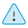 Blue triangular warning sign with an exclamation mark in the center.