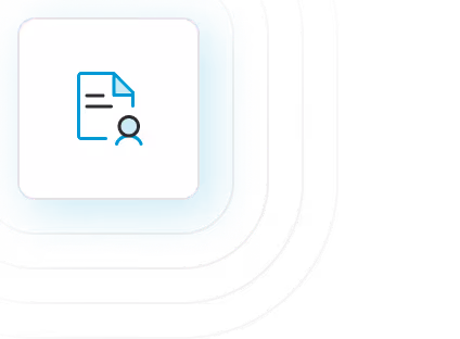 Icon of a document with a user profile symbol in front.