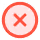 Red circle with a diagonal cross mark indicating an error or deletion.