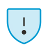 Blue shield icon with an exclamation mark in the center.