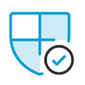 Shield icon with a checkmark indicating safety or protection.