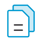 Icon of two overlapping documents, representing file copy or duplication.