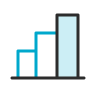 Icon of four vertical bars increasing in height from left to right, representing data or analytics.