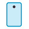 Icon of a light blue smartphone with a single dark camera lens at the top center.