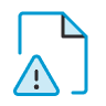 Blue file icon with an exclamation mark warning symbol inside a triangle.