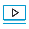 Icon of a play button inside a rectangle representing a video player screen.